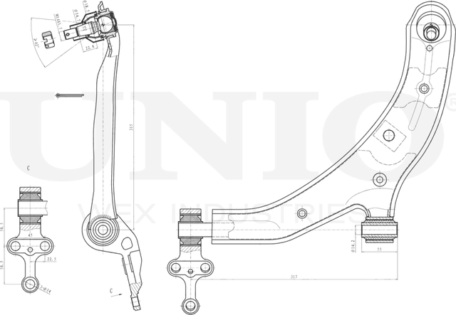 Рычаг подвески (Unio). Артикул SSP-40007