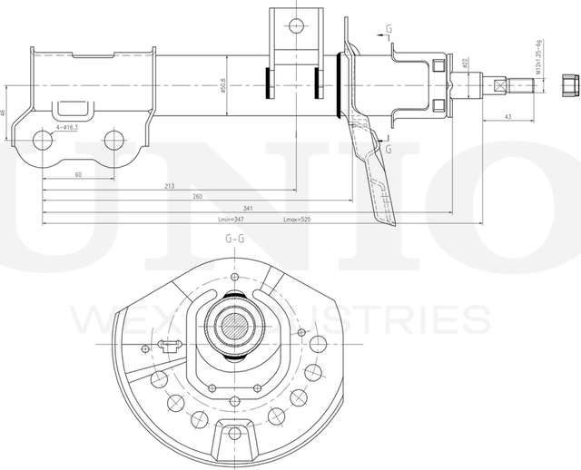 Амортизатор подвески (Unio). Артикул SAB-10340
