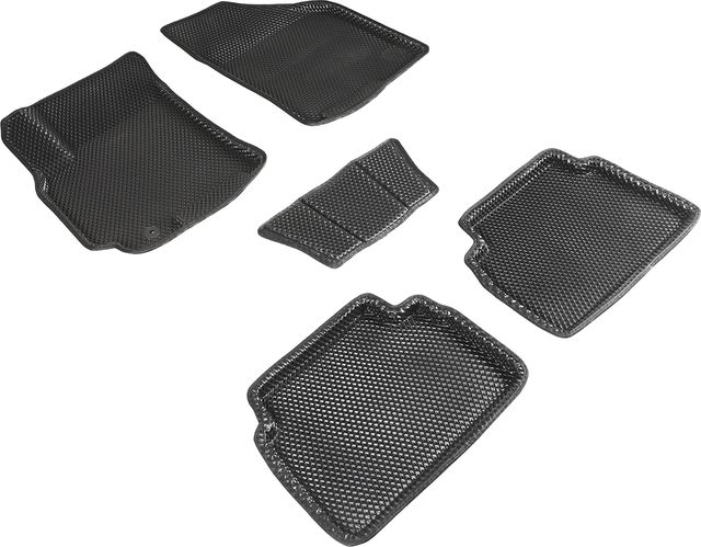 Коврики Seintex 3D EVA с рисунком РОМБ для салона Chevrolet Lacetti 2004-2013 ЧЕРНЫЕ. Артикул 95238