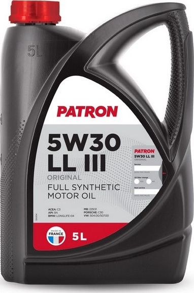 Масло моторное синтетическое (Patron). Артикул 5W30LLIII5LORIGINAL