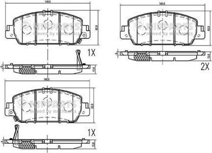 Тормозные колодки Nipparts передние для Honda HR-V II 2015-2026. Артикул N3604074