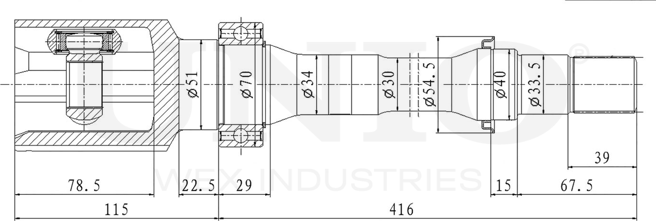 ШРУС внутренний (Unio). Артикул CVJ-30183