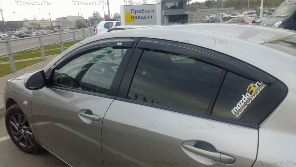 Дефлекторы V-Star для окон Mazda 3 II седан 2009-2013. Артикул D12637