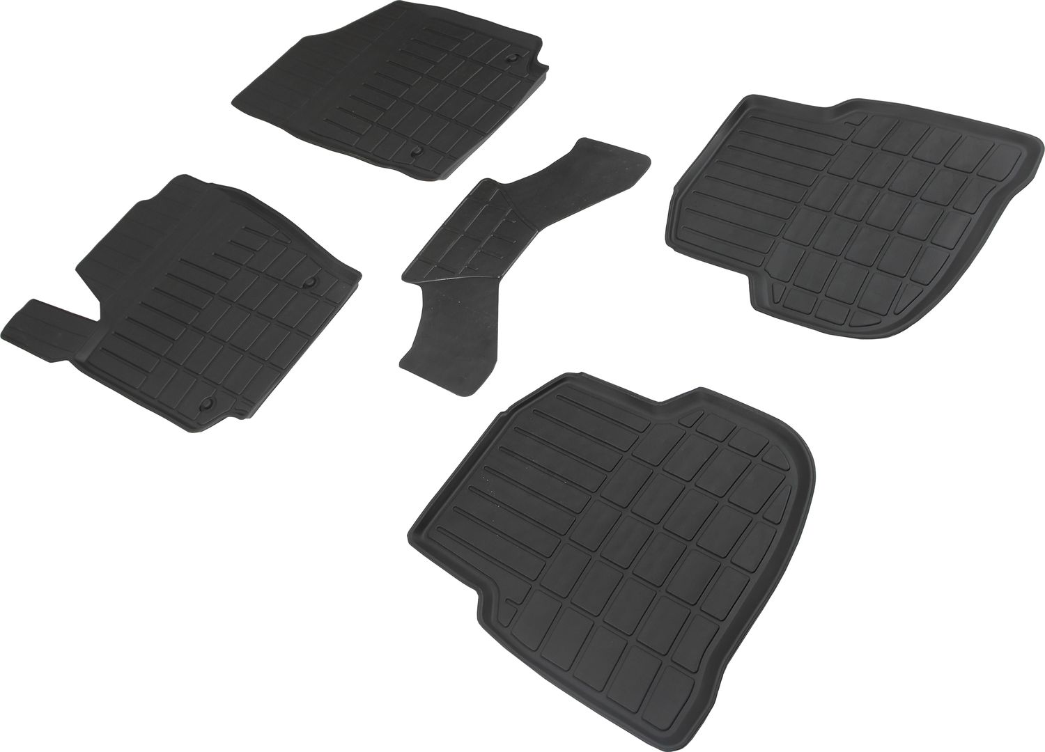 Коврики резиновые Seintex со стандартным бортиком для салона Volkswagen Polo V седан 2010-2026. Артикул 89037