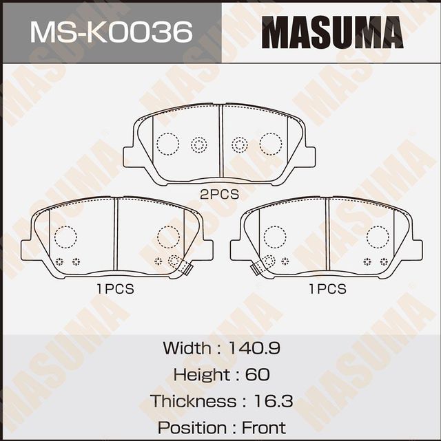 Тормозные колодки Masuma. Артикул MS-K0036