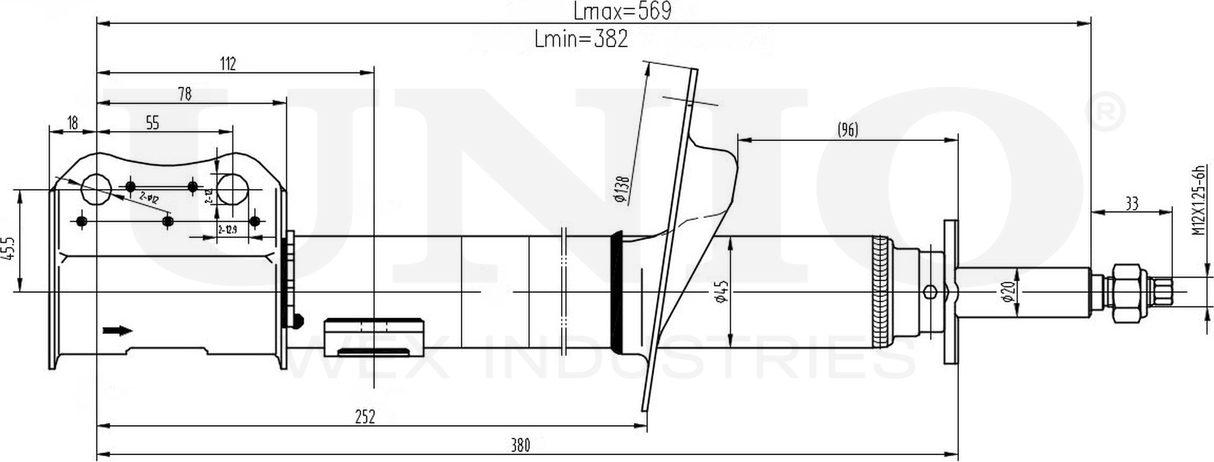 Амортизатор подвески (Unio). Артикул SAB-10070
