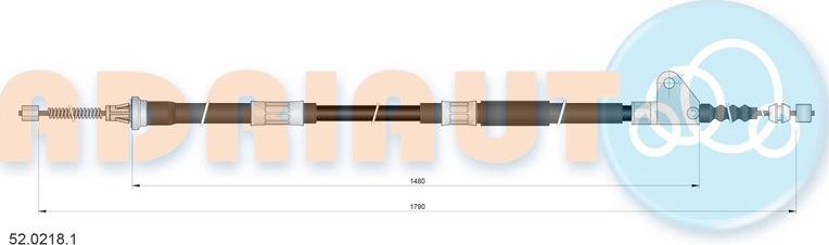 Трос ручника (тросик ручного тормоза) Adriauto для Toyota Avensis I 1997-2003. Артикул 52.0218.1