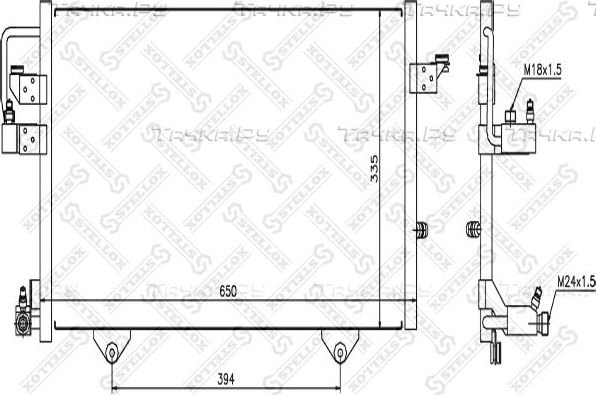Радиатор кондиционера (конденсатор) Stellox. Артикул 10-45205-SX