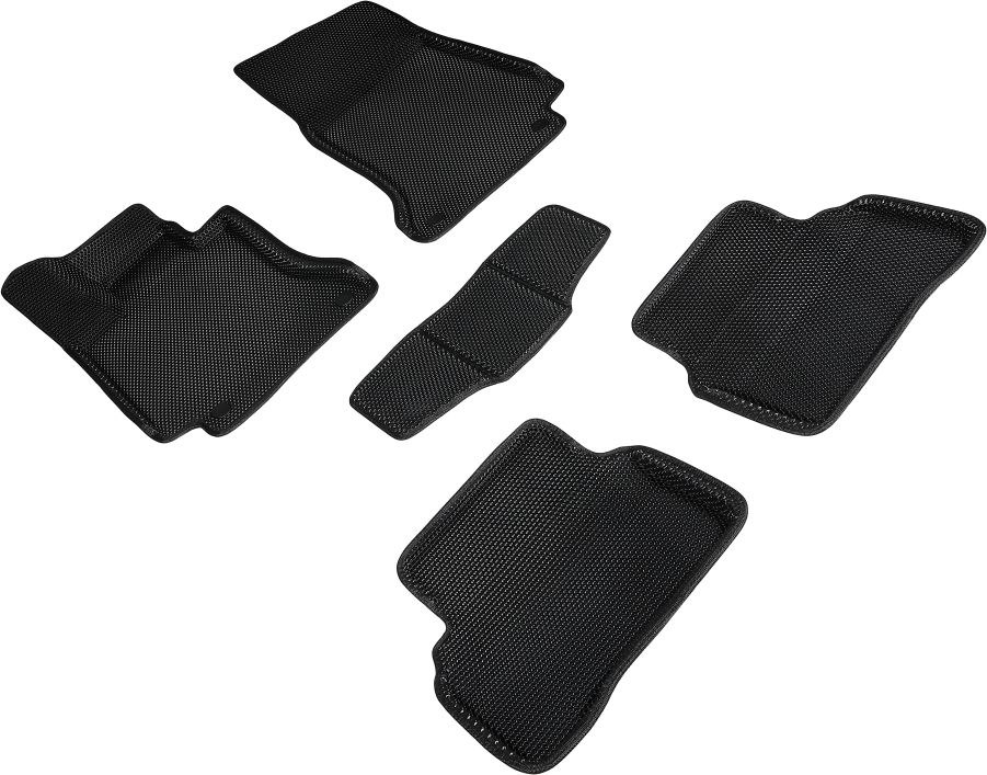 Коврики Seintex 3D EVA Соты для салона Mercedes-Benz C-Класс W205 2014-2026 ЧЕРНЫЕ. Артикул 95453