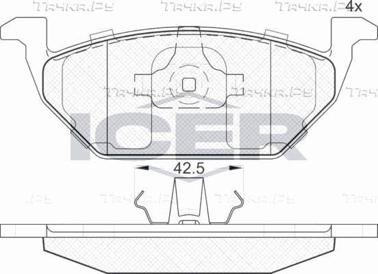 Тормозные колодки Icer передние для Volkswagen Bora 1998-2005. Артикул 181184