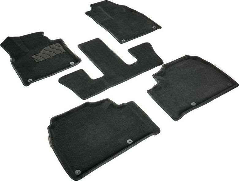 Коврики Seintex 3D ворсовые для салона Hongqi E-HS9 2020-2026 ЧЕРНЫЕ. Артикул 99306