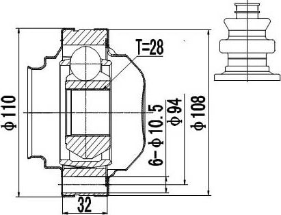 Шрус Внутренний (Zikmar). Артикул Z87960R