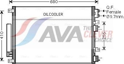 Радиатор кондиционера (конденсатор) AVA (алюминий) для Dodge Charger V (LX) 2005-2010. Артикул CR5093D