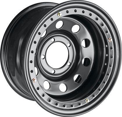 Колёсный диск OFF-ROAD Wheels усиленный стальной черный 5x139,7 8xR16 d110 ET-24 с черным бедлоком для УАЗ Hunter 2003-2024. Артикул 1680-53910BL-24 BD-B