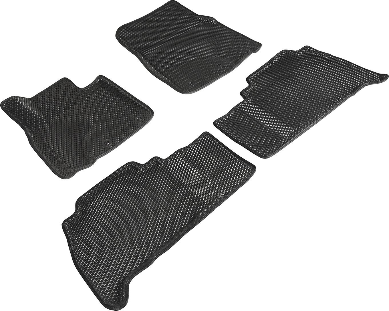 Коврики Seintex 3D EVA ромб для салона Toyota Land Cruiser 200 2012-2021 ЧЕРНЫЕ. Артикул 95231