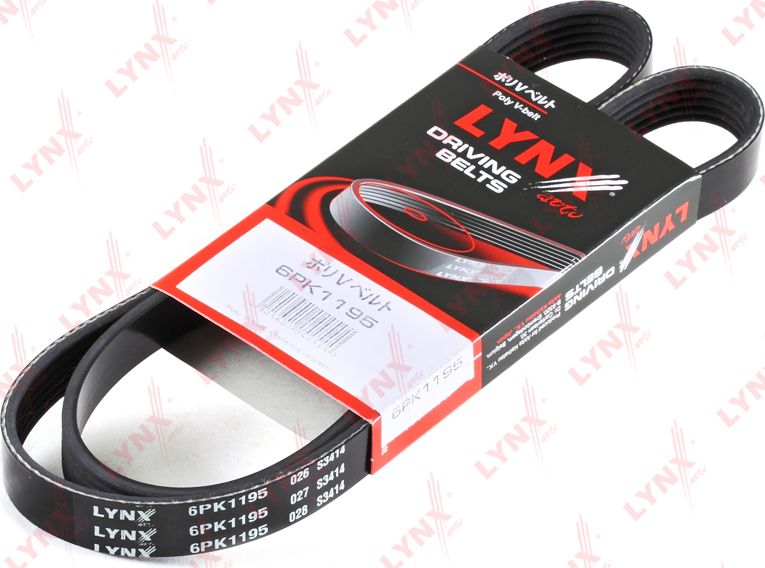 Приводной ремень поликлиновой LYNXauto. Артикул 6PK1195