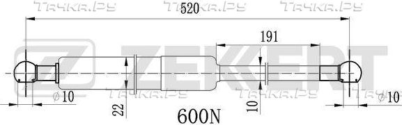 Амортизатор (упор) багажника Zekkert задний для Lexus RX II 2003-2008. Артикул GF-2549