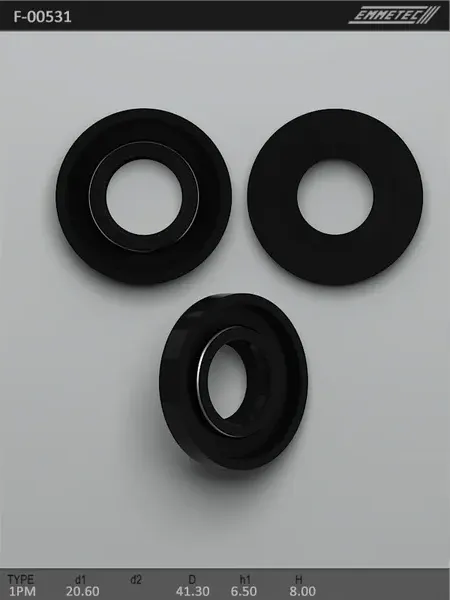 Сальник 20,60/41,30*6,50/8,00 тип 1PM (Emmetec). Артикул F00531