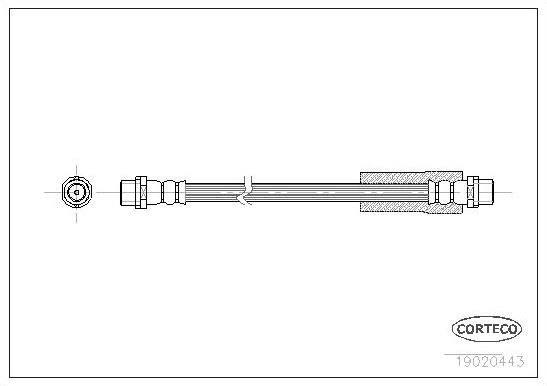 Тормозной шланг Corteco передний для Audi A3 I (8L) 1996-2001. Артикул 19020443