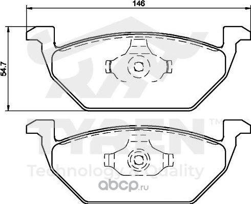Колодки тормозные дисковые | перед | (Tyren). Артикул TYR1219461