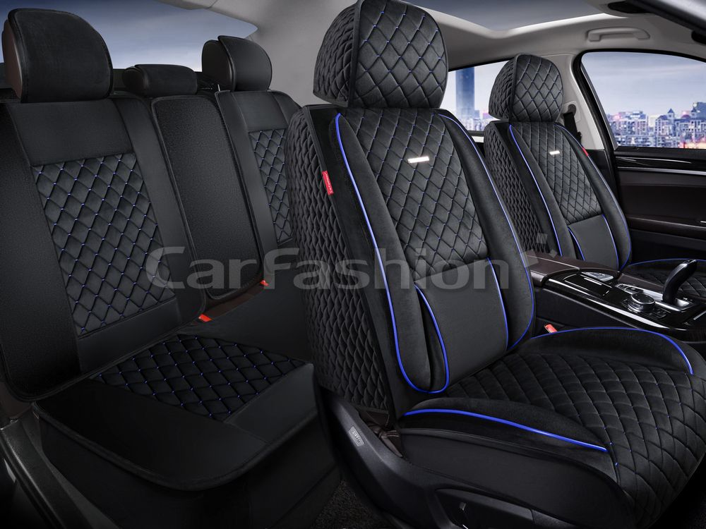 Накидки универсальные CarFashion Armada Plus для авто, цвет Черный/Синий. Артикул 27353