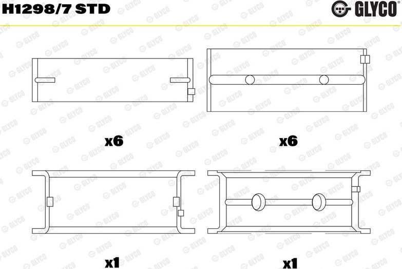 Вкладыши коренные Glyco для Alpina XD3 F25 2013-2018. Артикул H1298/7 STD