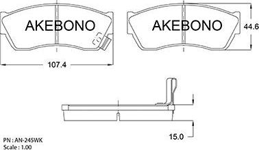 Тормозные колодки Akebono Standard. Артикул AN-245WK