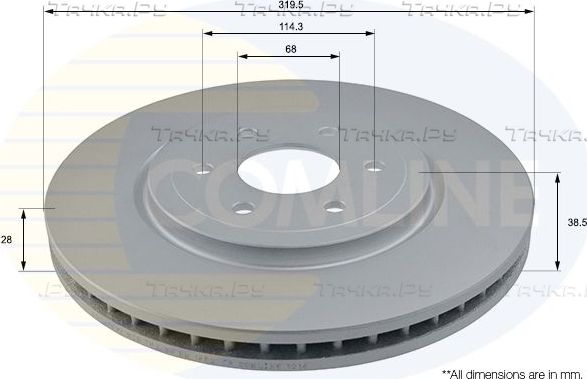 Тормозной диск Comline Comline передний для Nissan Navara D40 2005-2015. Артикул ADC0269V