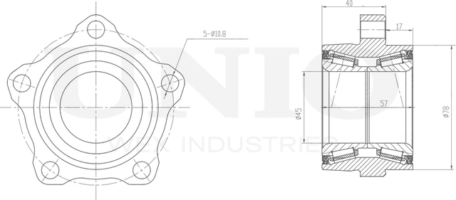 Ступица колеса с интегрированным подшипником (Unio). Артикул HUB-20023