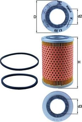 Масляный фильтр Mahle. Артикул OX 13D