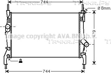 Радиатор охлаждения двигателя AVA. Артикул FD2404