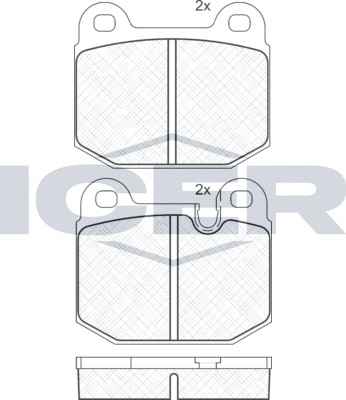 Тормозные колодки Icer передние для BMW 3 I (E21) 1975-1983. Артикул 180307