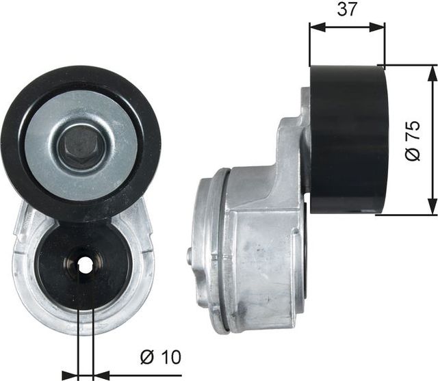 Натяжной ролик (натяжитель) приводного клинового зубчатого ремня Gates FleetRunner™ для Mercedes-Benz Travego 2006-2026. Артикул T38675