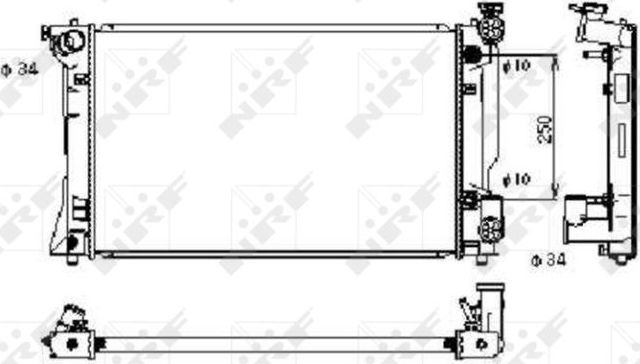 Радиатор охлаждения двигателя NRF для Toyota Avensis II 2003-2008. Артикул 53395