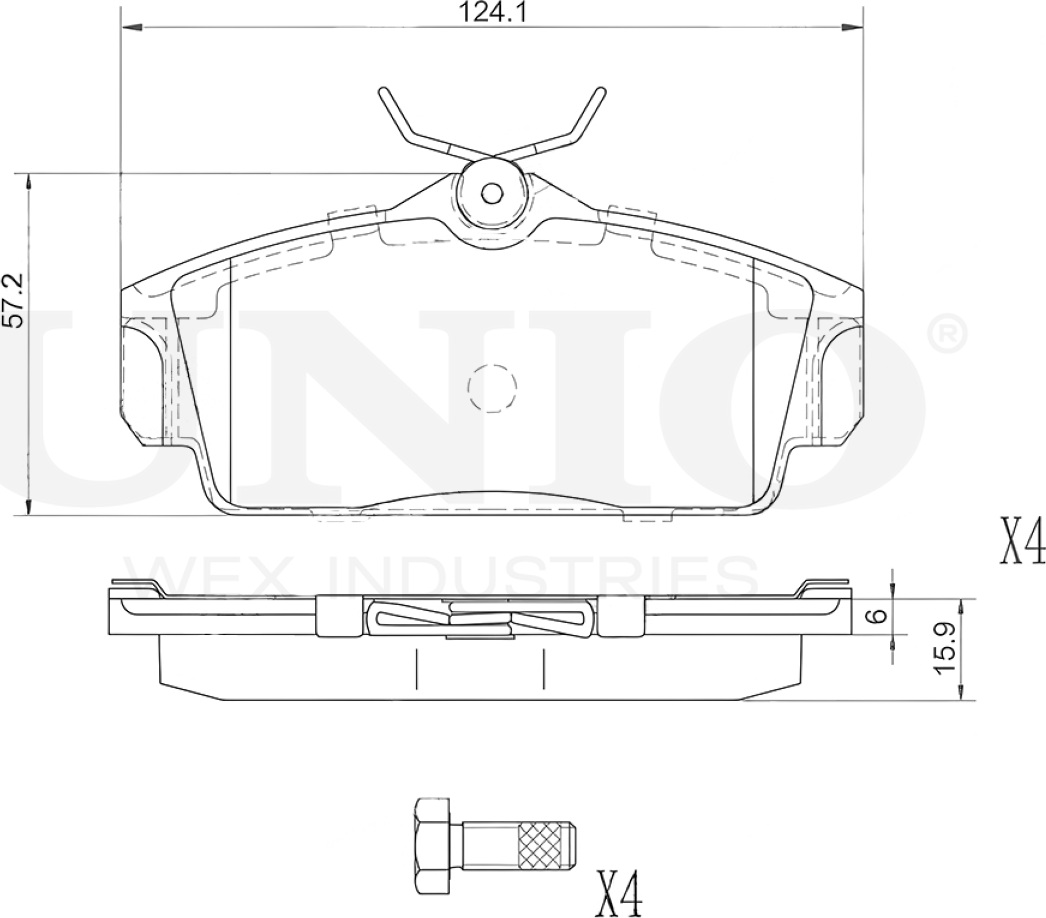 Колодки тормозные дисковые, комплект (Unio). Артикул BRP-20333
