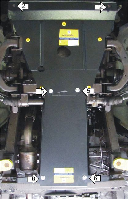 Защита Мотодор для радиатора, картера, КПП и переднего дифференциала SsangYong Actyon I 2006-2011. Артикул 02803