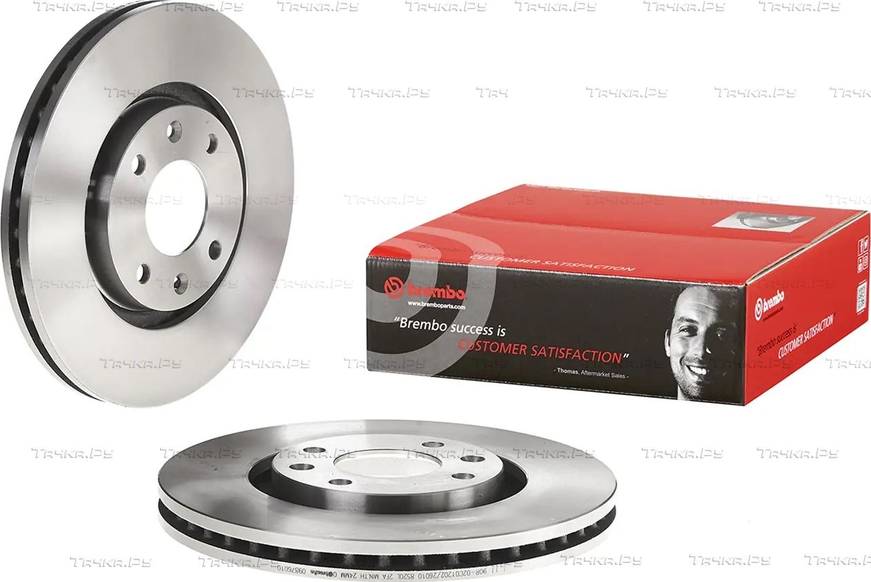 Тормозной диск Brembo PRIME LINE передний для Citroen C4 II 2006-2009. Артикул 09.8760.10