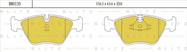 Колодки тормозные BMW 3 (E36) / 5 (E34) / 7 (E32) 86- перед. (Blitz). Артикул BB0130