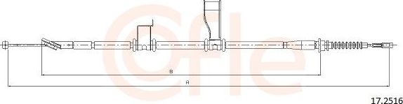 Трос ручника (тросик ручного тормоза) Cofle. Артикул 92.17.2516