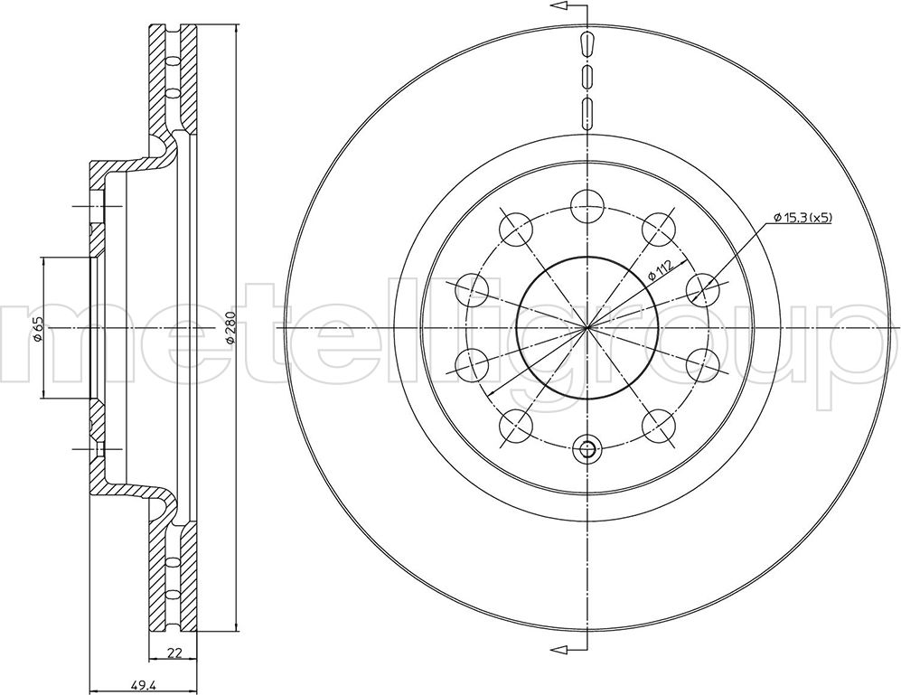 Тормозной диск Metelli. Артикул 23-0733C
