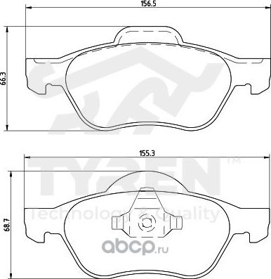 Дисковые тормозные колодки (Tyren). Артикул TYR1217771