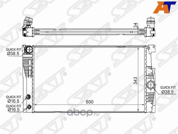 Радиатор BMW 5-SERIES F10/F11 2.0 10- SAT BW00131. Артикул BW00131