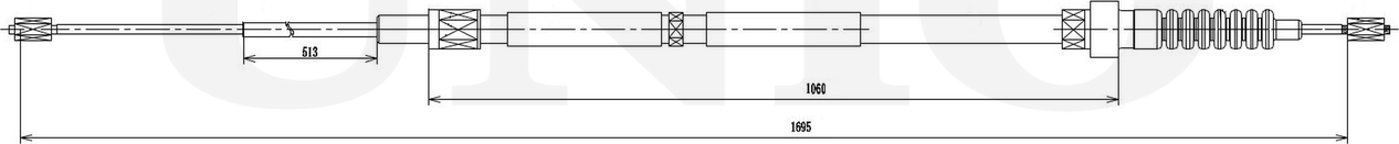 Трос ручного тормоза (Unio). Артикул CAB-60036