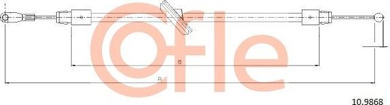 Трос ручника (тросик ручного тормоза) Cofle. Артикул 10.9868