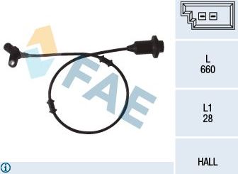 Датчик ABS FAE. Артикул 78072