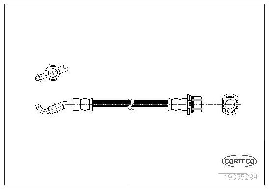 Тормозной шланг Corteco. Артикул 19035294