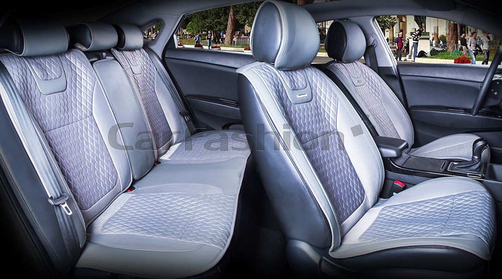 Накидки универсальные CarFashion Torino Plus для авто, цвет Серый/Темно-серый/Темно-серый. Артикул 22216