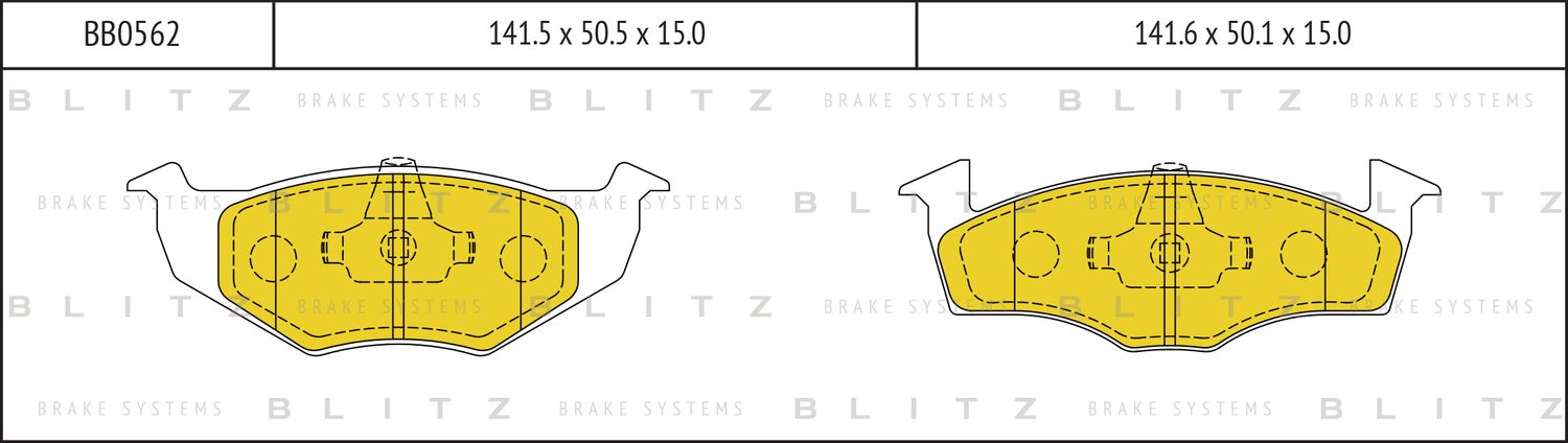 Колодки тормозные VW POLO 95- перед. (Blitz). Артикул BB0562