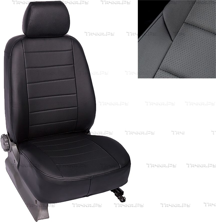 Чехлы Seintex (экокожа) на сидения для Opel Vectra C 2002-2008, цвет Черный. Артикул 98624