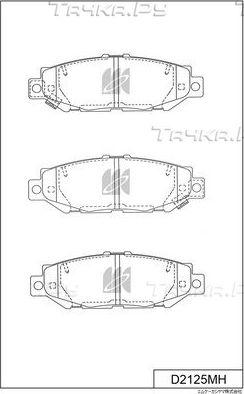 Тормозные колодки MK Kashiyama задние для Lexus ES I 1989-1997. Артикул D2125MH